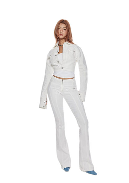 Panelled Cropped Denim Jacket