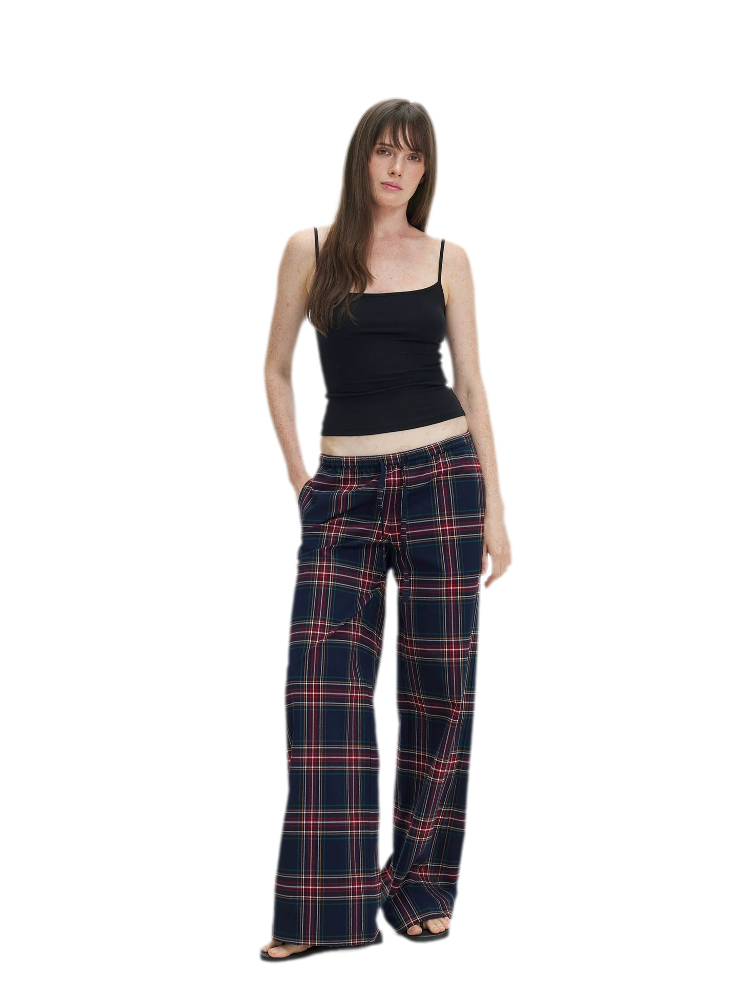 Vintage Plaid Low-Rise Bottoms