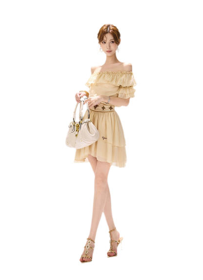 CYNR Beaded Off-Shoulder Dress – view 10