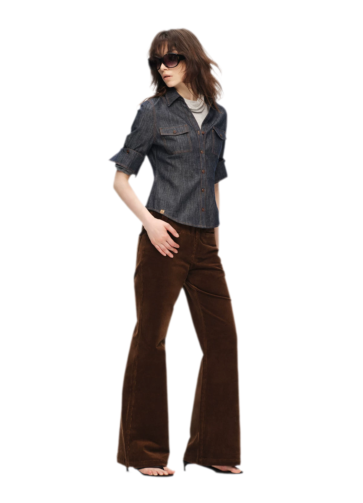 Contrast Stitch V-Neck Shirt