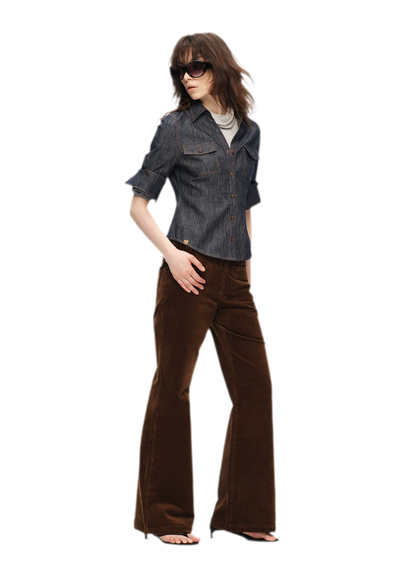 Contrast Stitch V-Neck Shirt