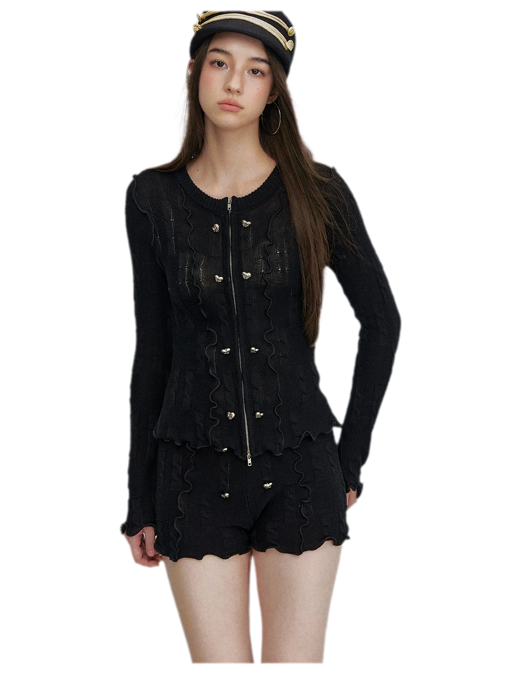 Heart Button Knit Set
