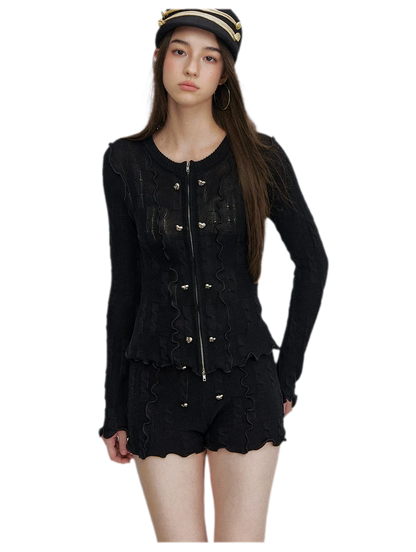 Heart Button Knit Set