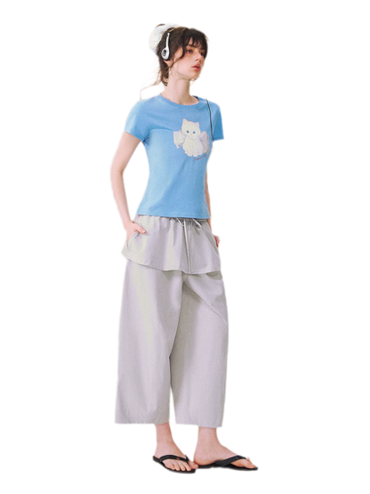 Layered Skirt Balloon Pants
