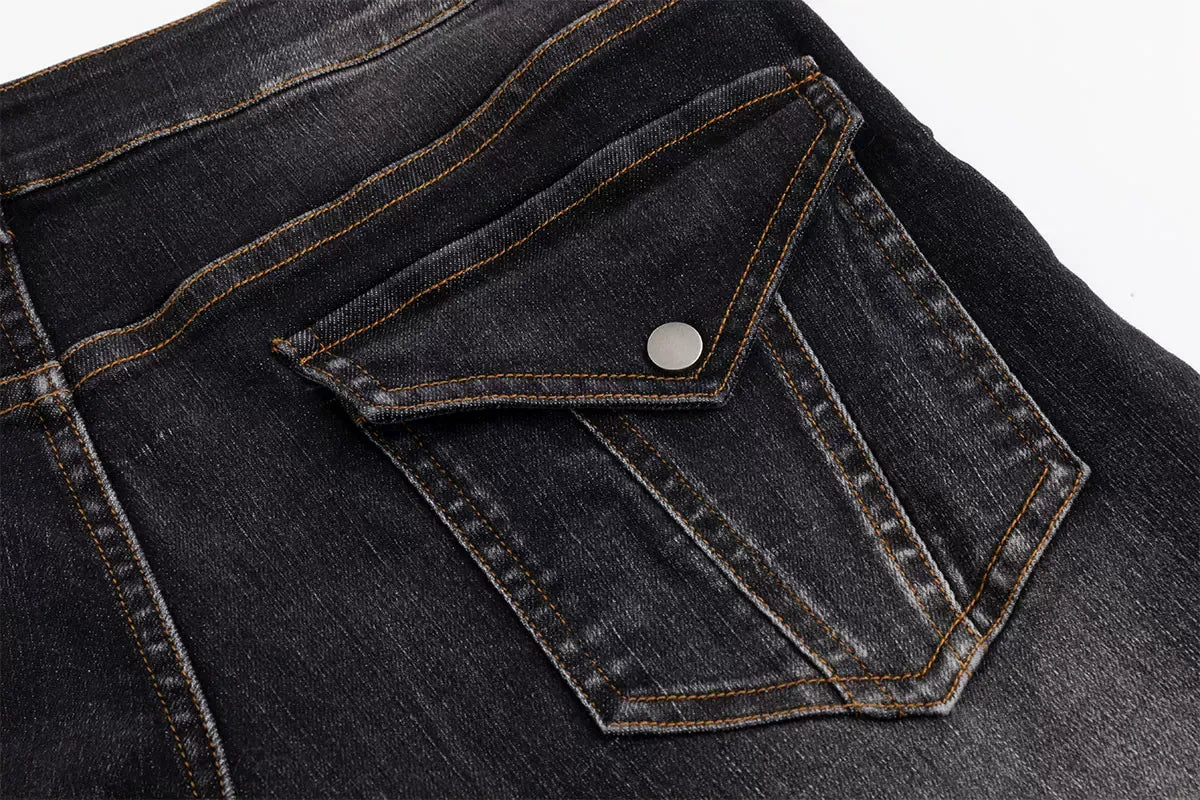 Skinny Grunge Flare Jeans