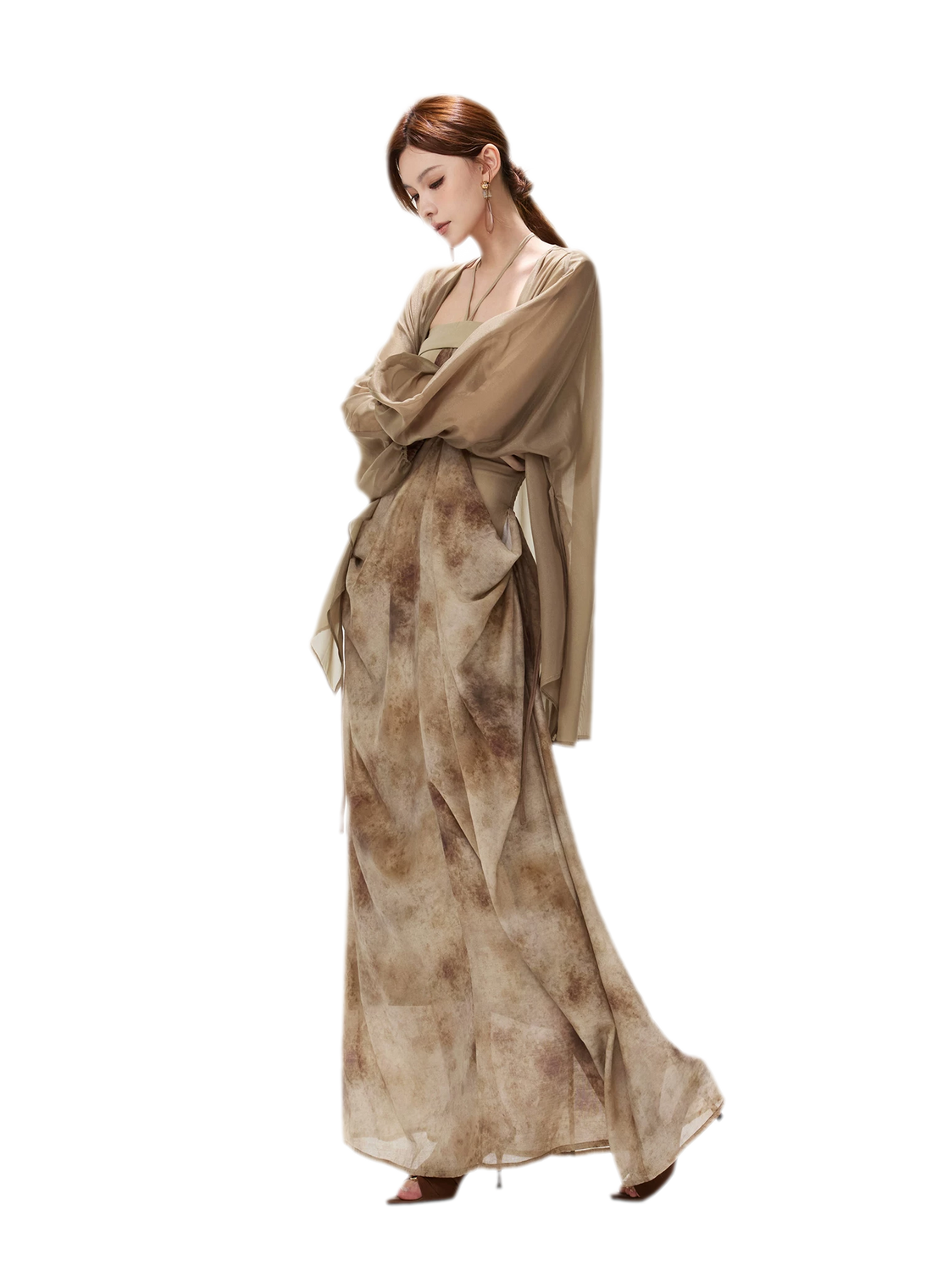 Sheer Wrap Asymmetric Blouse