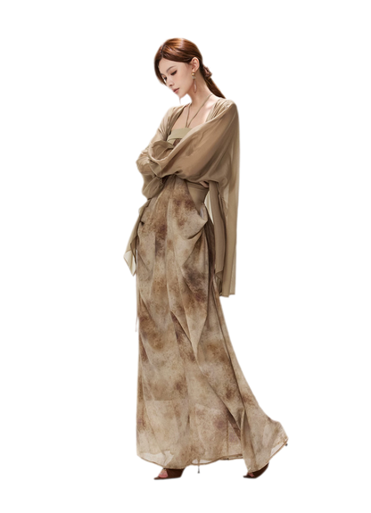 Sheer Wrap Asymmetric Blouse