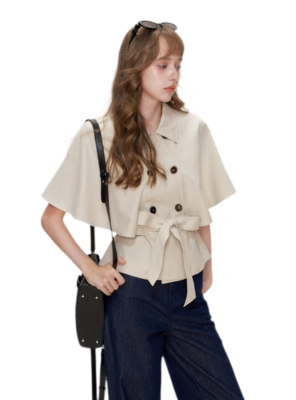 Lyocell Cotton Cape Jacket