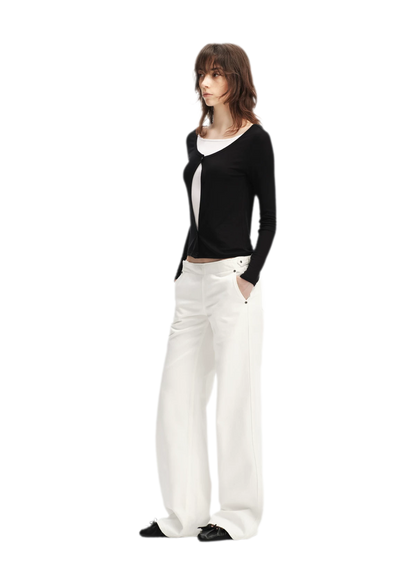 Pure Cotton Wide-Leg Jeans