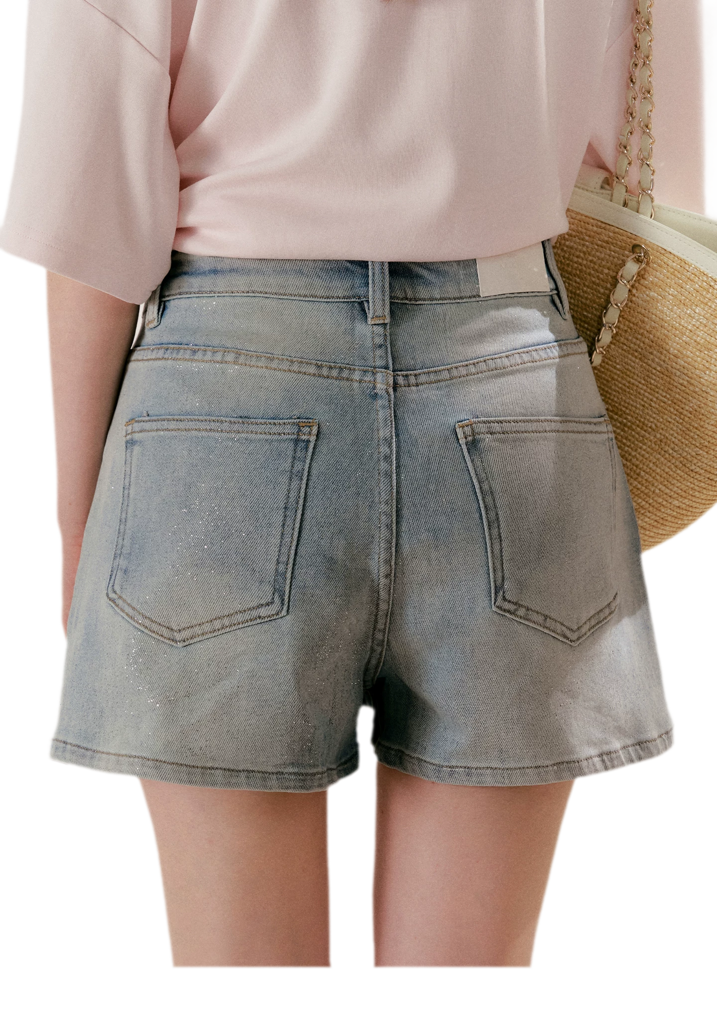 Shiny Denim A-line Skirt