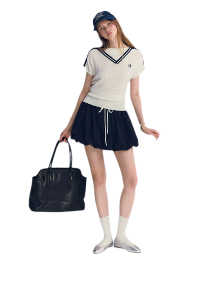 Contrast Trim Knit Top