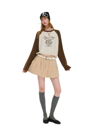 Structured Cotton Bubble Skort