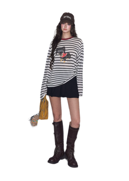 Asymmetrical Pleated A-Line Skort