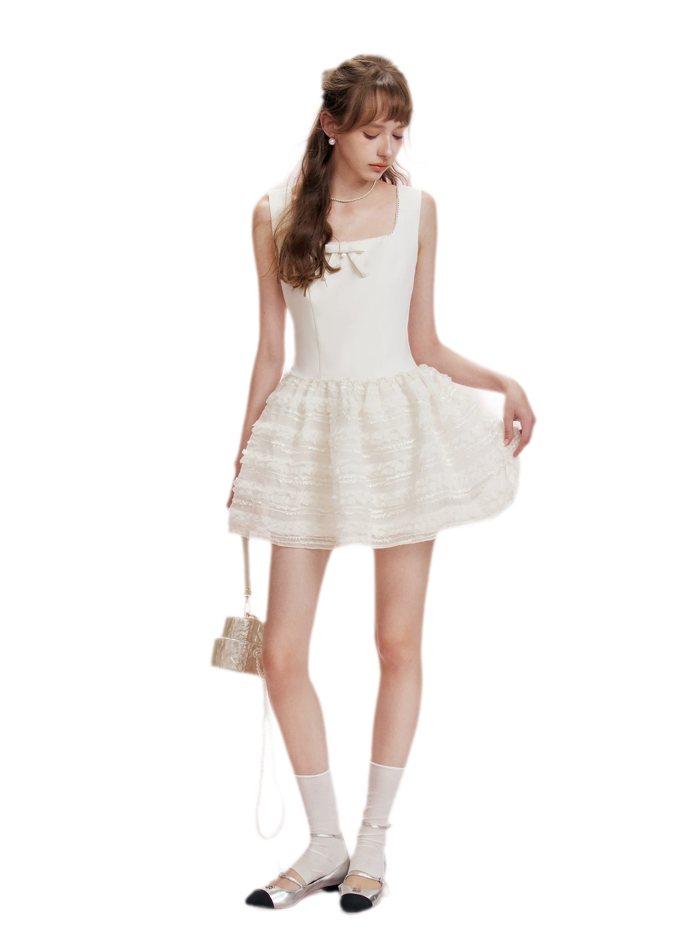 Matte Bow A-Line Dress