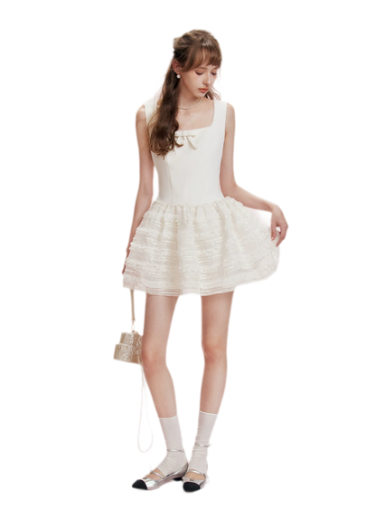 Matte Bow A-Line Dress