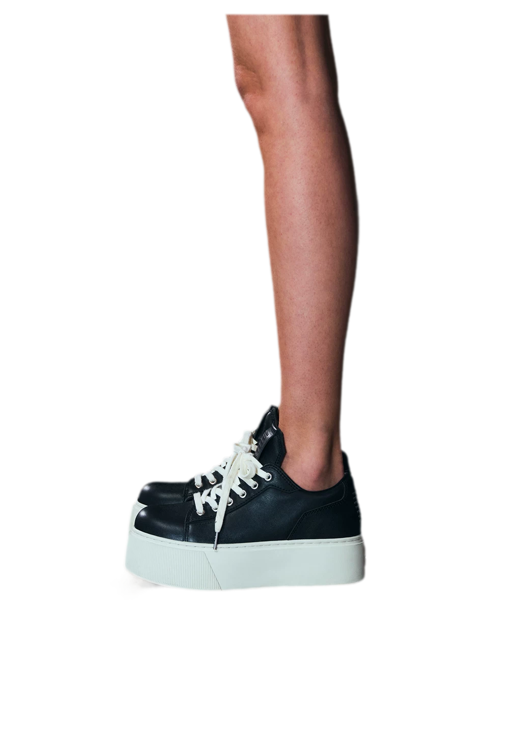 Sculptural Leather Thick-Soled Sneakers