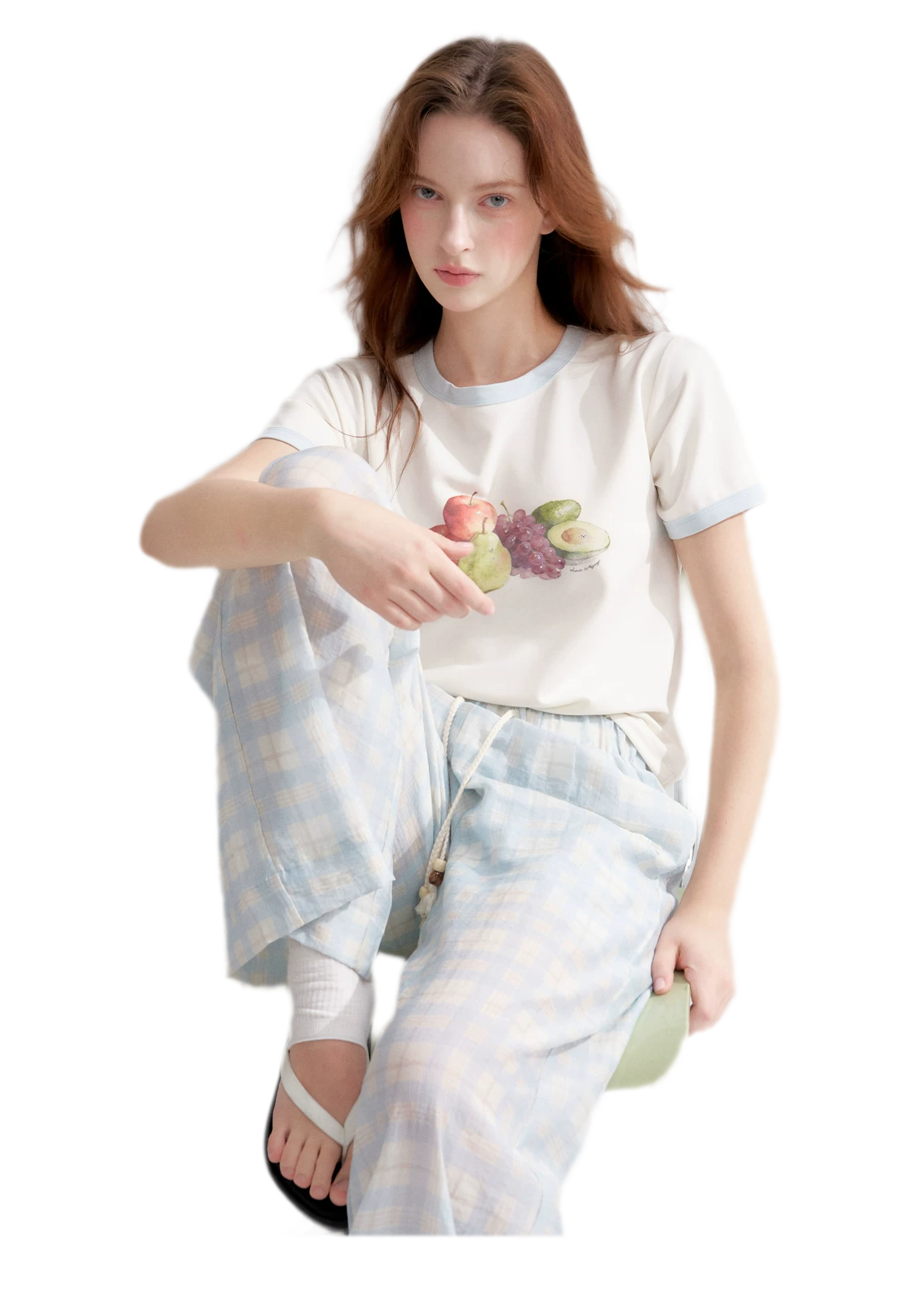 Rhinestone Fruit Print Tee