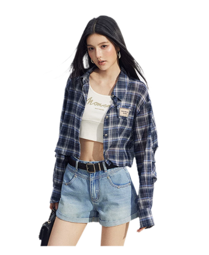 Cropped Plaid Sun Shirt