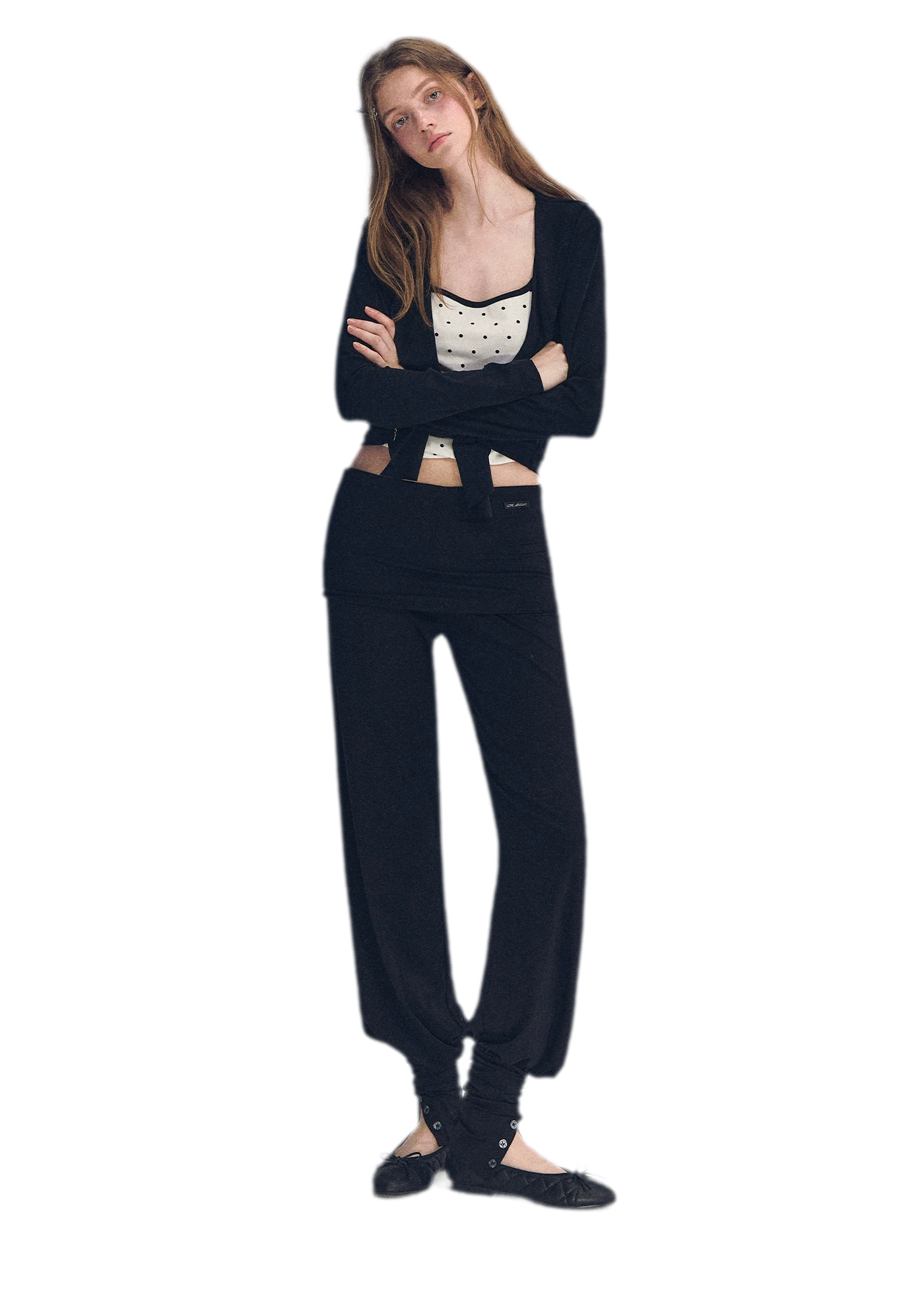 Ruffled Drape Knit Set