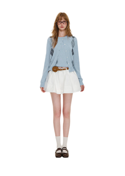 Wool Argyle Knit Set