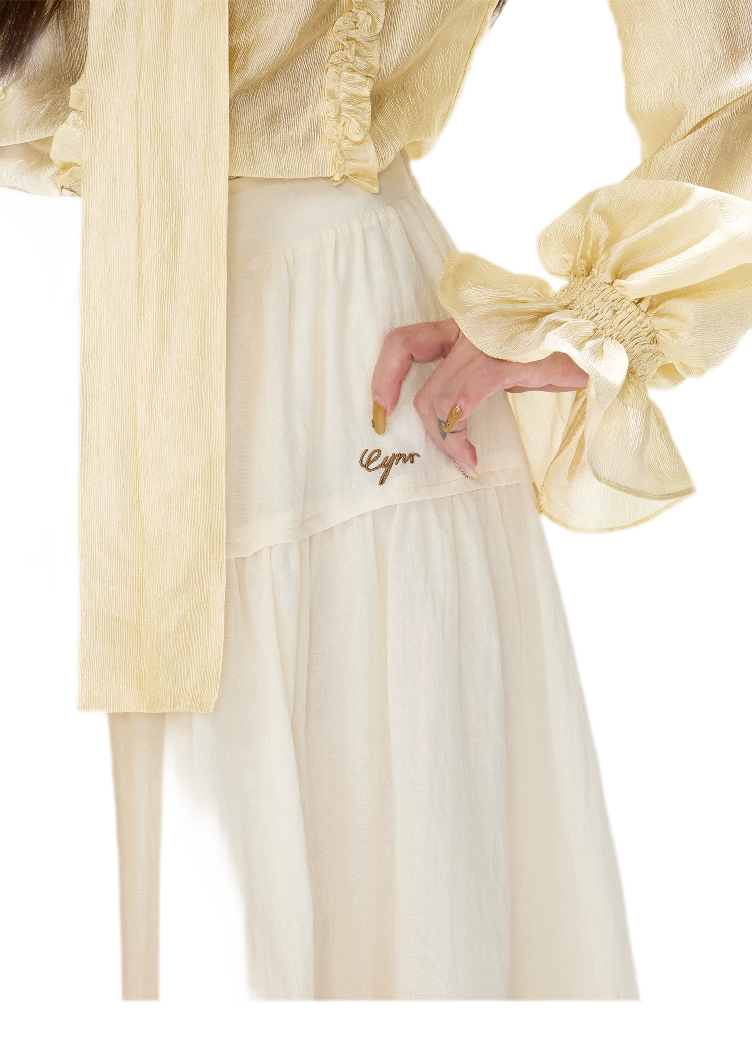 Cotton Tiered A-Line Skirt