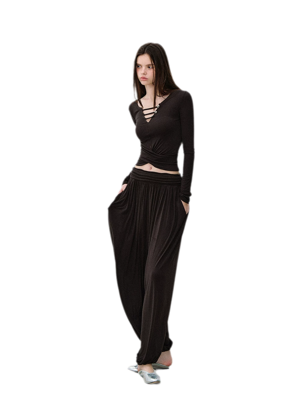 Draped Lantern Pants