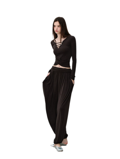 Draped Lantern Pants