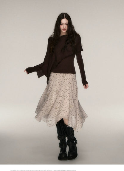 Stretch Shawl Cape Sweater