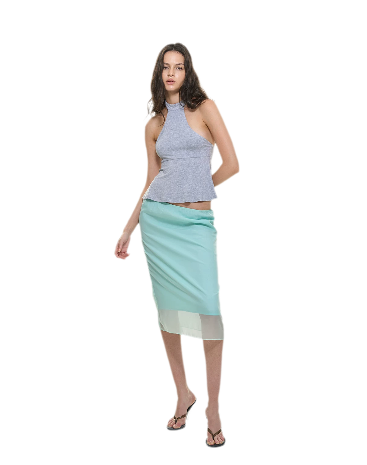 Modal Peplum Halter Top