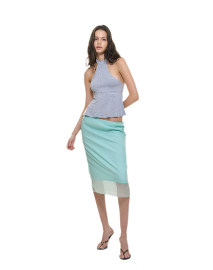 Modal Peplum Halter Top