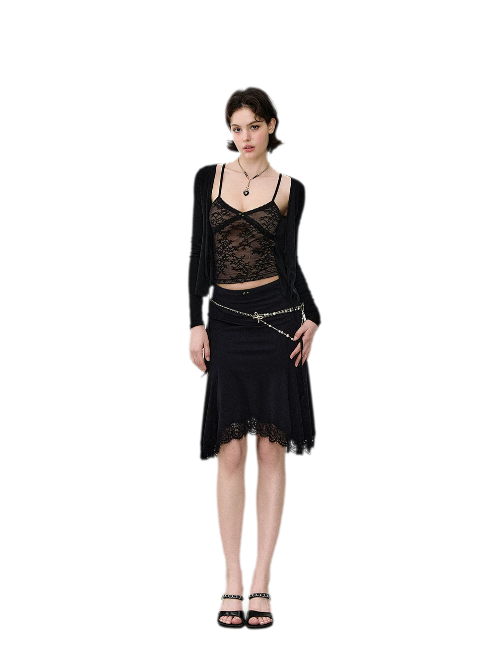 Lace Mermaid Midi Skirt