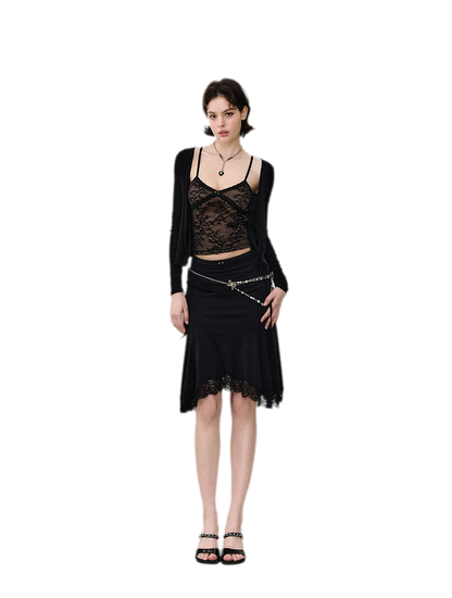 Lace Mermaid Midi Skirt