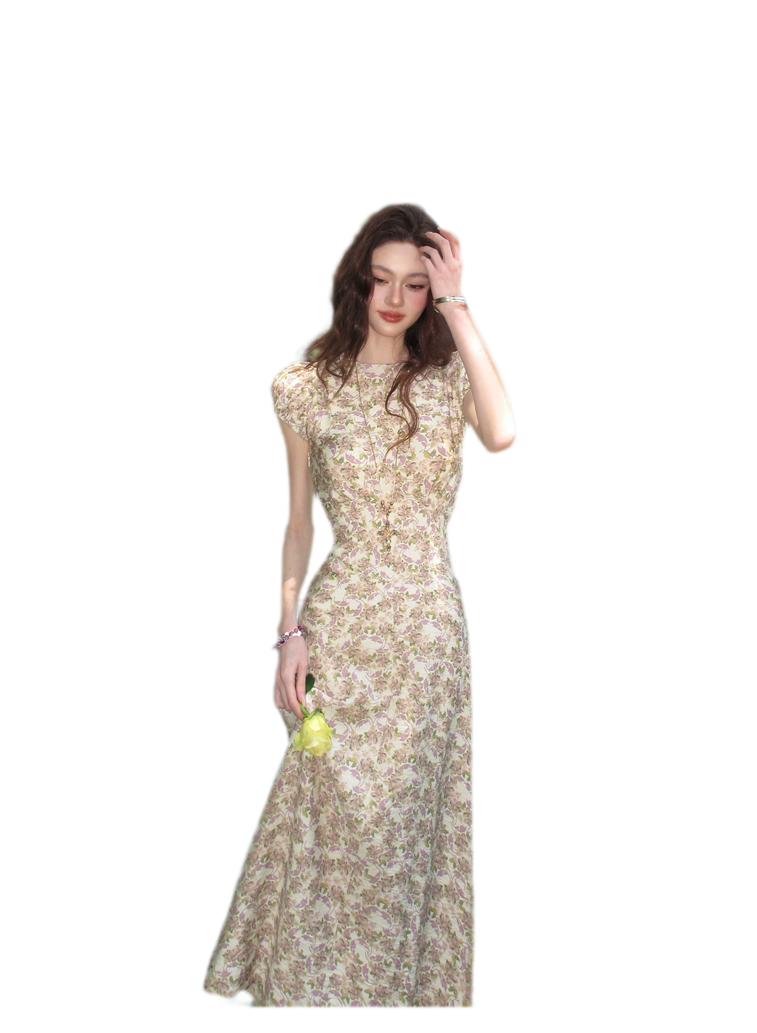 Misty Lilac Cotton Maxi Dress