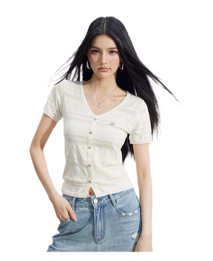Openwork Knit Tee
