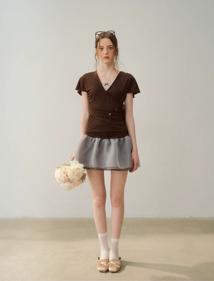 Ruffle Sleeve Two-Piece Tee