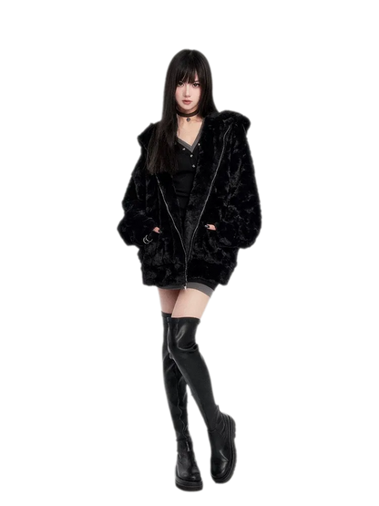 Eco Faux Fur Cat-Ear Hoodie