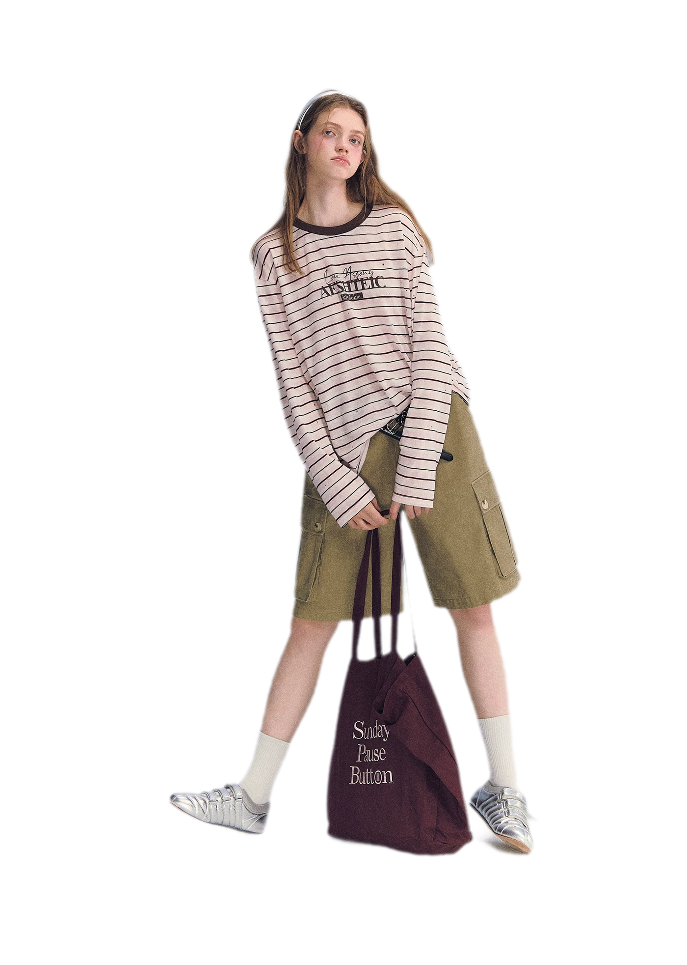 Stripe Rhinestone Long Sleeve