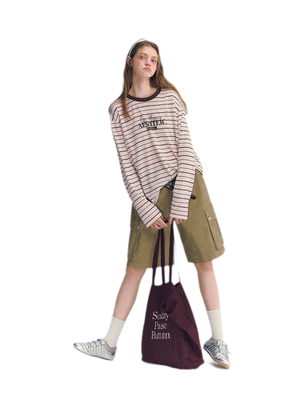 Stripe Rhinestone Long Sleeve