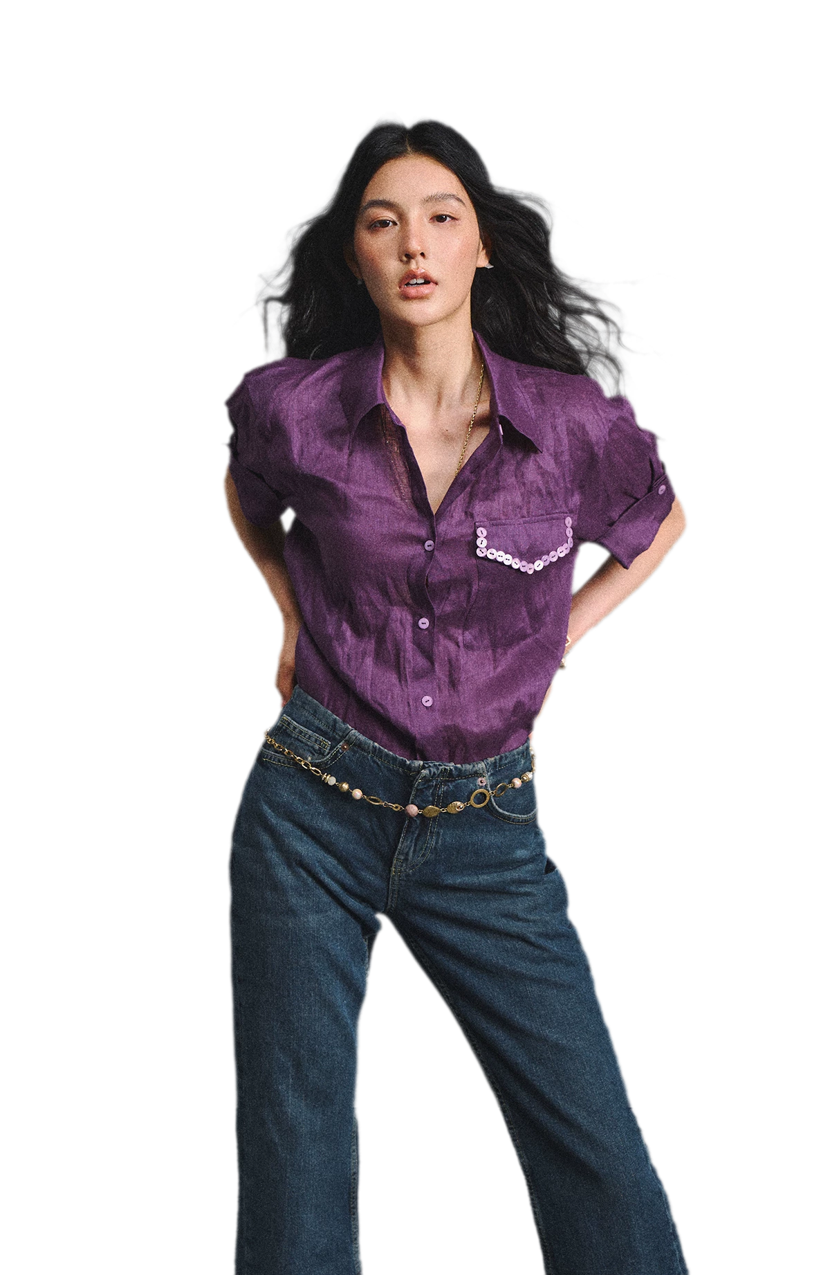 Linen Relaxed Cuff Shirt