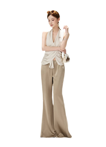 Satin Drape Flared Pants