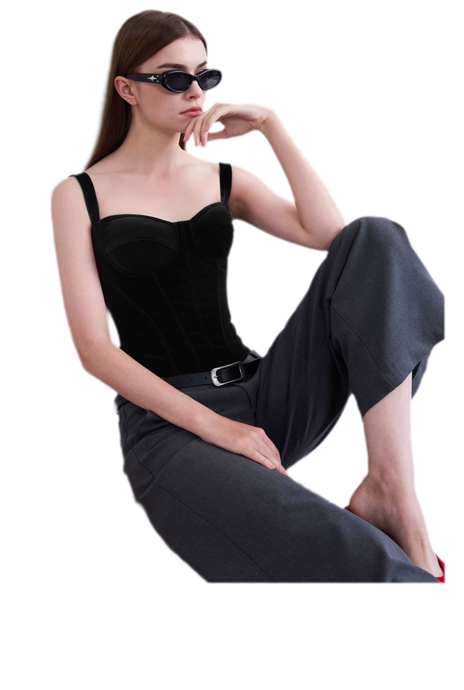 Velvet Boned Corset Top