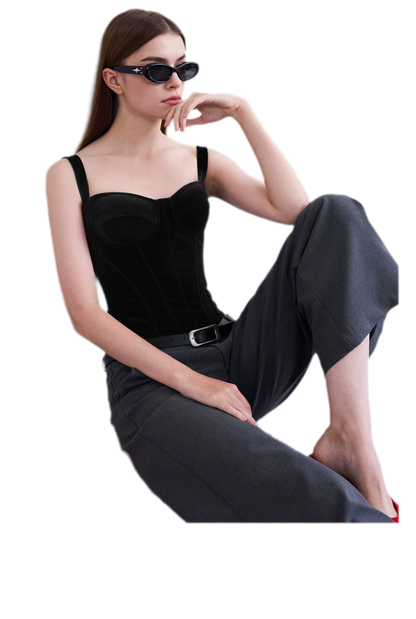 Velvet Boned Corset Top