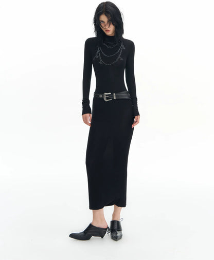 Rhinestone Slim Knit Dress