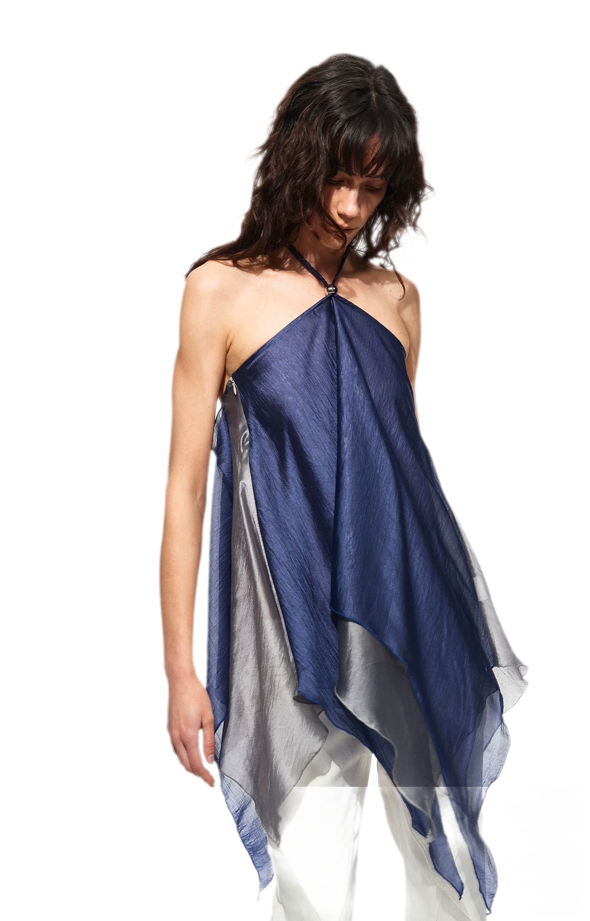 Handwoven Contrast Hem Bandeau Top