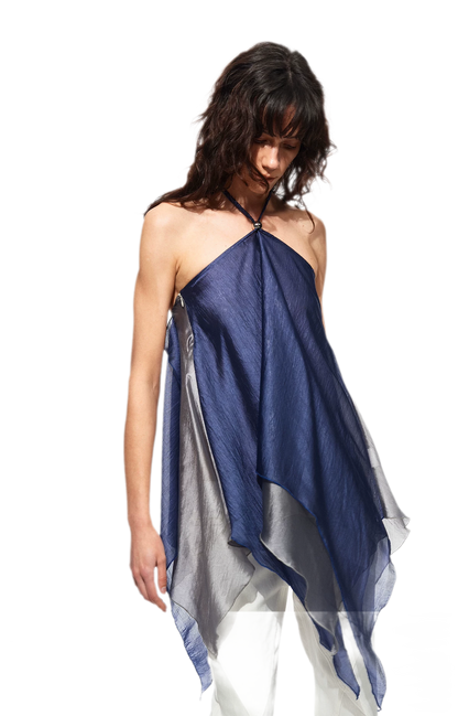 Handwoven Contrast Hem Bandeau Top