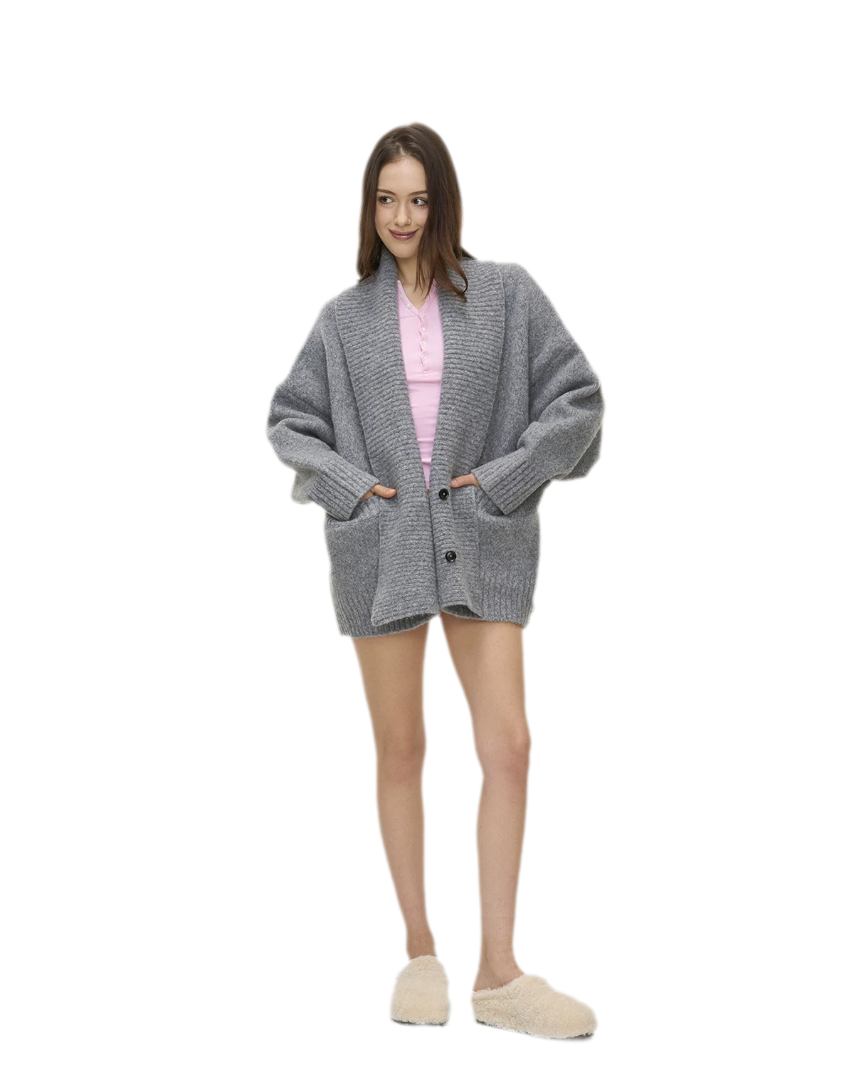 Dense Knit Shawl Cardigan