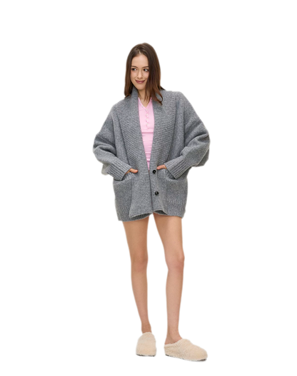Dense Knit Shawl Cardigan