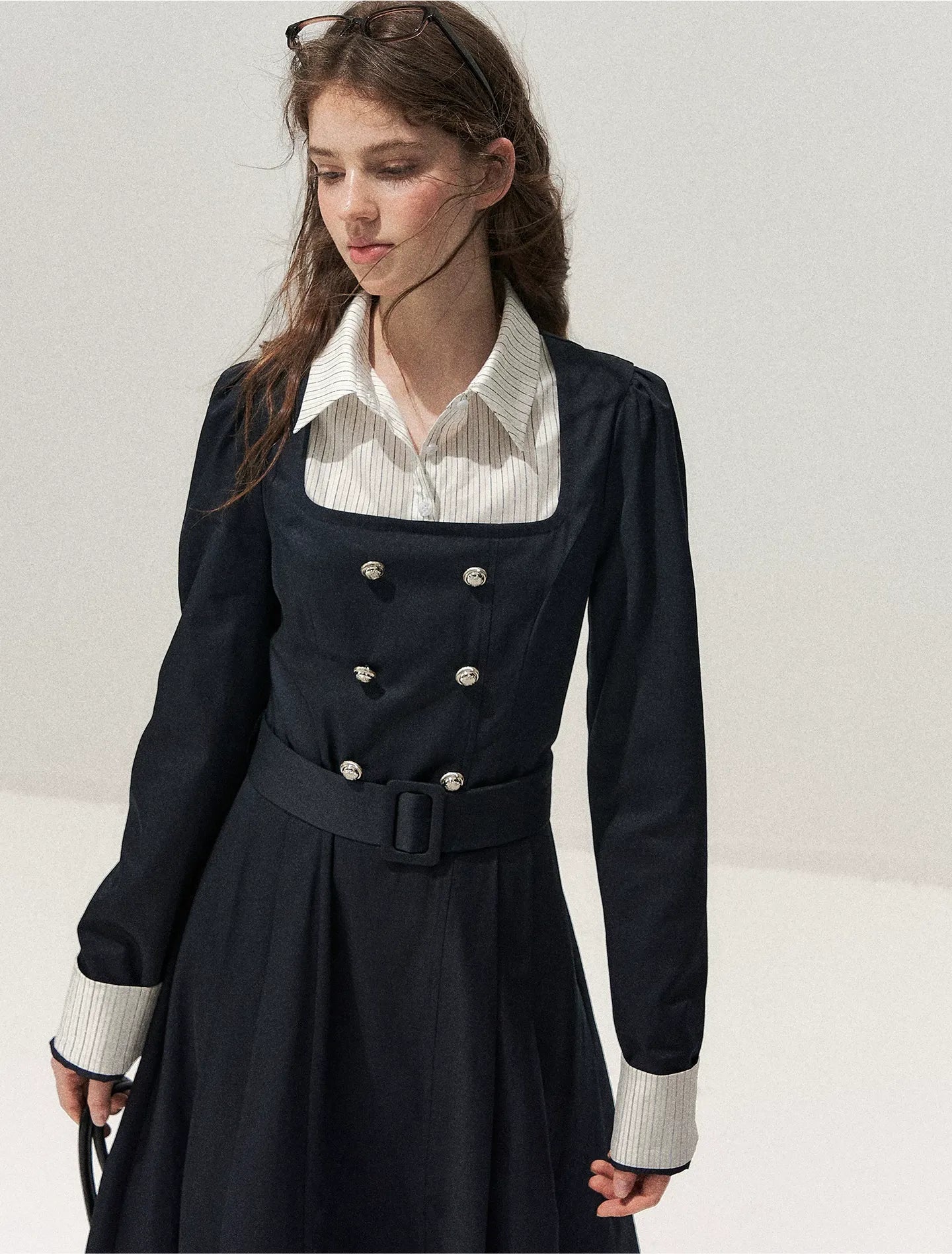 Vintage Trench Collar Dress