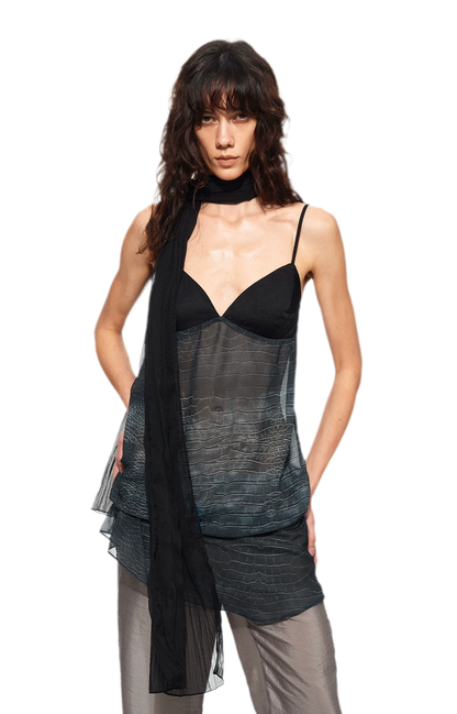 Sheer Satin Snake Camisole