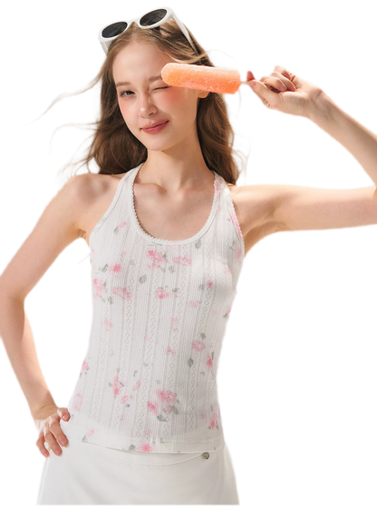 Floral Textured Knit Tank